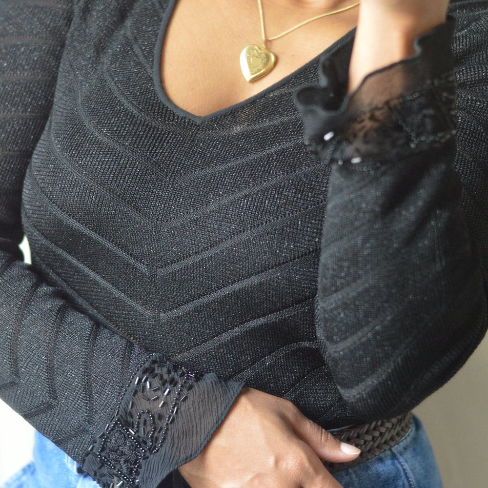 Vintage Knit Shimmer Blouse